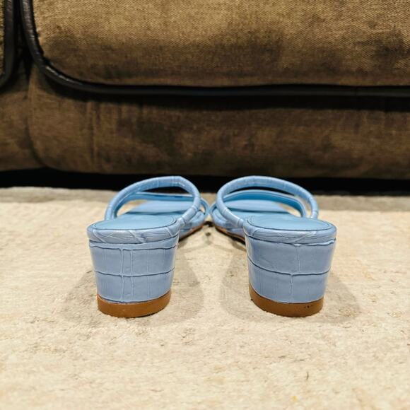 Song of Style fia sandal in Blue printed slide wedge sandal woman’s 10 - Picture 7 of 11